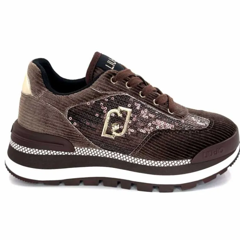 Liu.Jo Baskets Running Bf4053 Velours Marron Cheap
