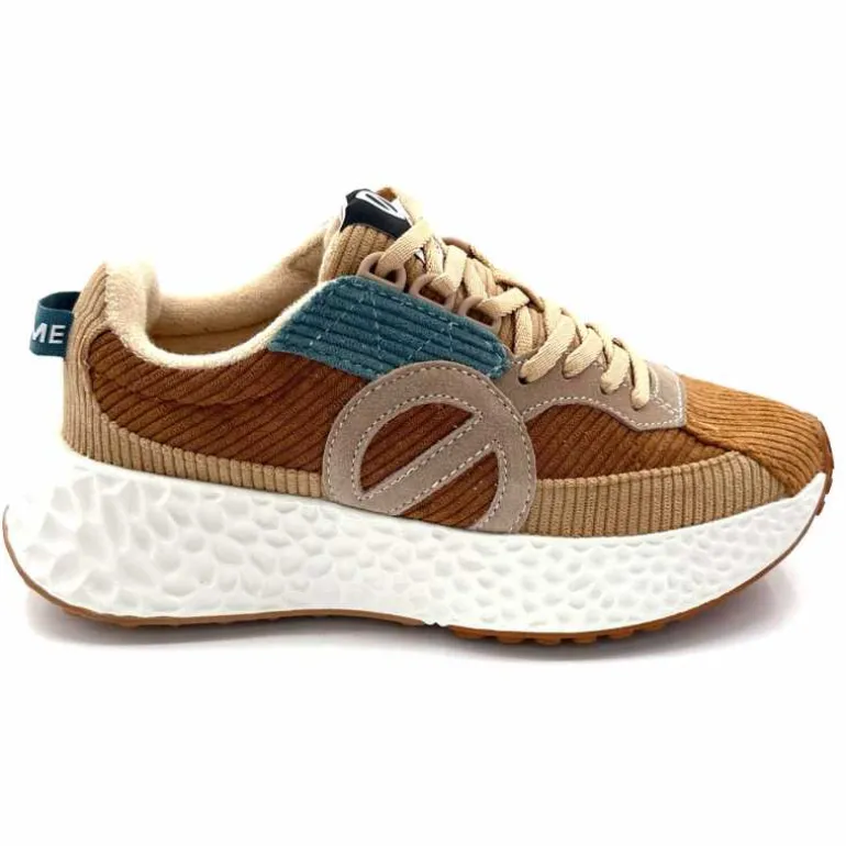 No Name Baskets Running Carter Runner W Velour Beige Bleu Marron New