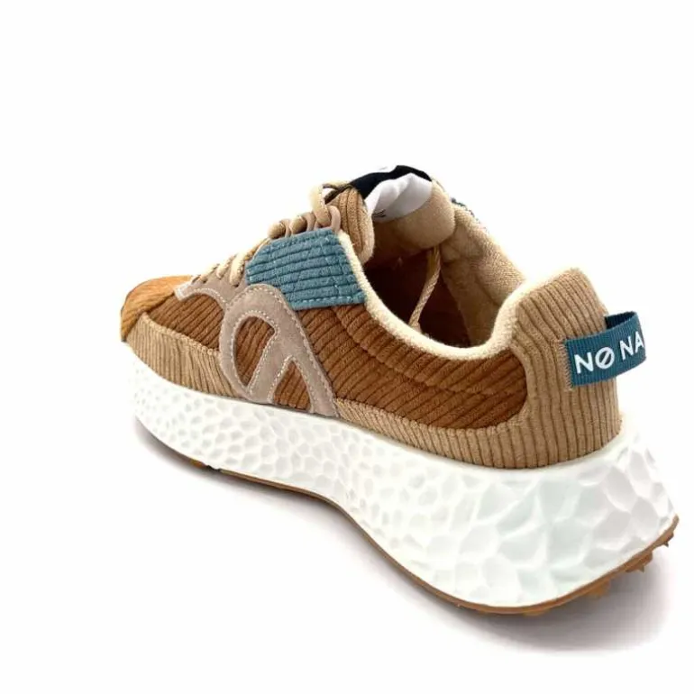 No Name Baskets Running Carter Runner W Velour Beige Bleu Marron New