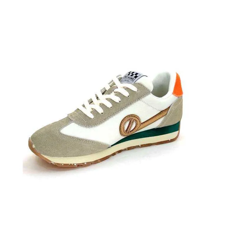 No Name Baskets Running City Run Jogger W Daim Orange Textile Blanc Beige Sale