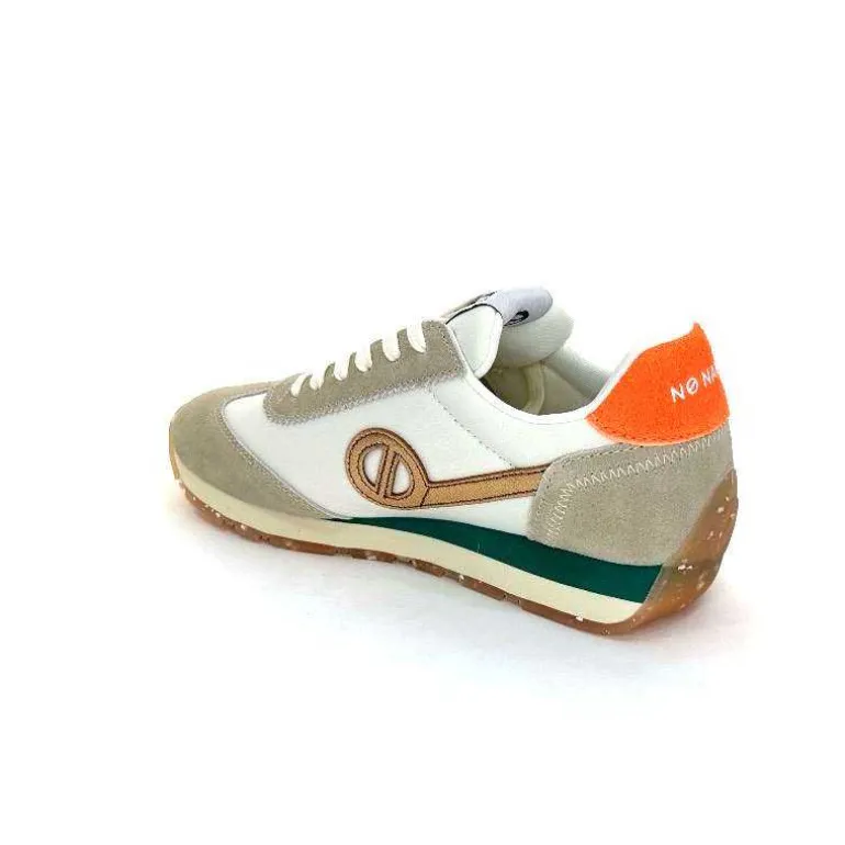 No Name Baskets Running City Run Jogger W Daim Orange Textile Blanc Beige Sale