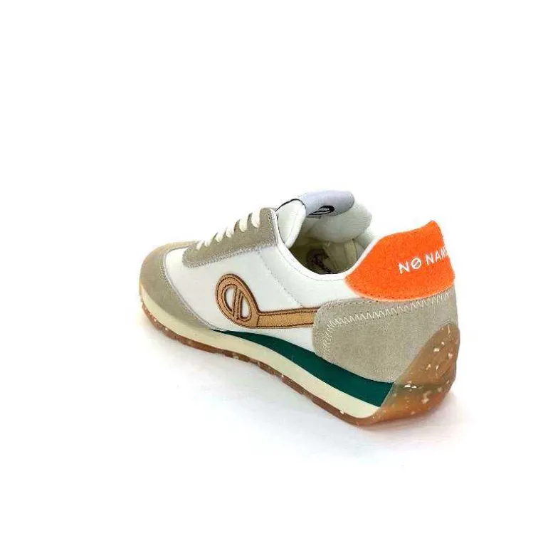 No Name Baskets Running City Run Jogger W Daim Orange Textile Blanc Beige Sale