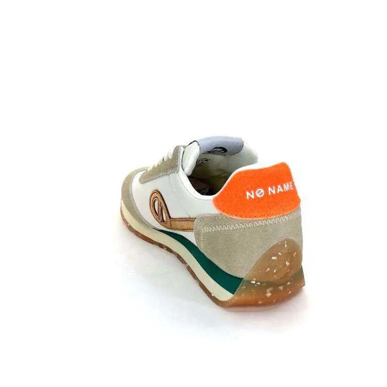 No Name Baskets Running City Run Jogger W Daim Orange Textile Blanc Beige Sale