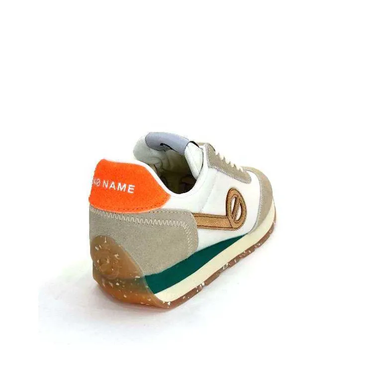 No Name Baskets Running City Run Jogger W Daim Orange Textile Blanc Beige Sale