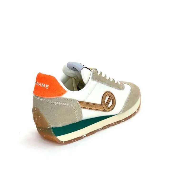 No Name Baskets Running City Run Jogger W Daim Orange Textile Blanc Beige Sale