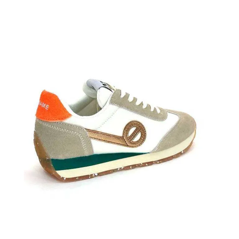 No Name Baskets Running City Run Jogger W Daim Orange Textile Blanc Beige Sale