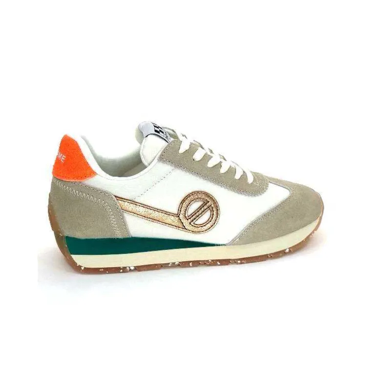 No Name Baskets Running City Run Jogger W Daim Orange Textile Blanc Beige Sale