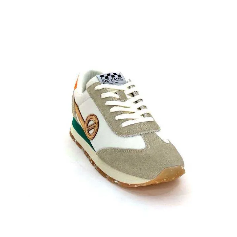 No Name Baskets Running City Run Jogger W Daim Orange Textile Blanc Beige Sale