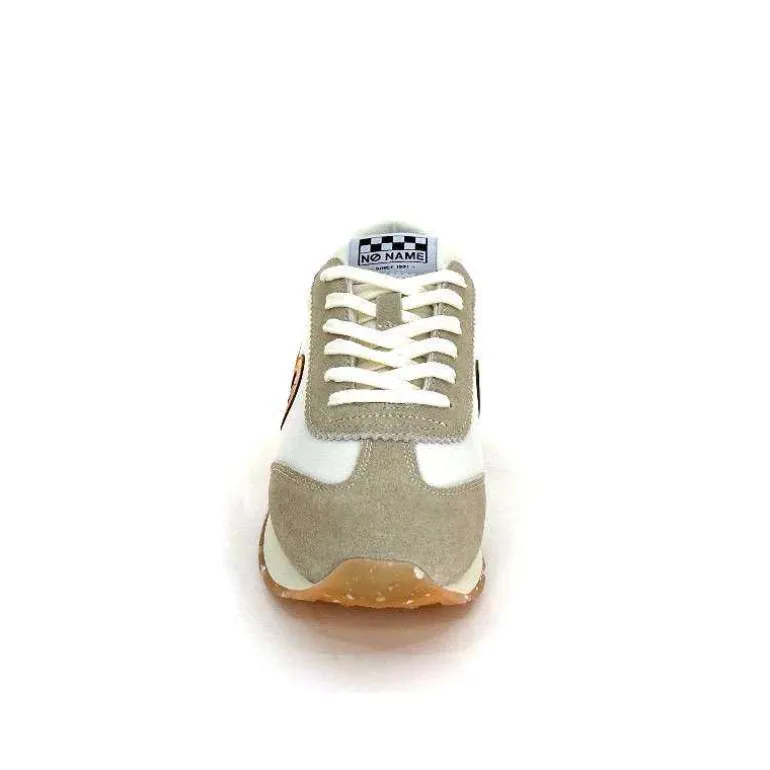 No Name Baskets Running City Run Jogger W Daim Orange Textile Blanc Beige Sale