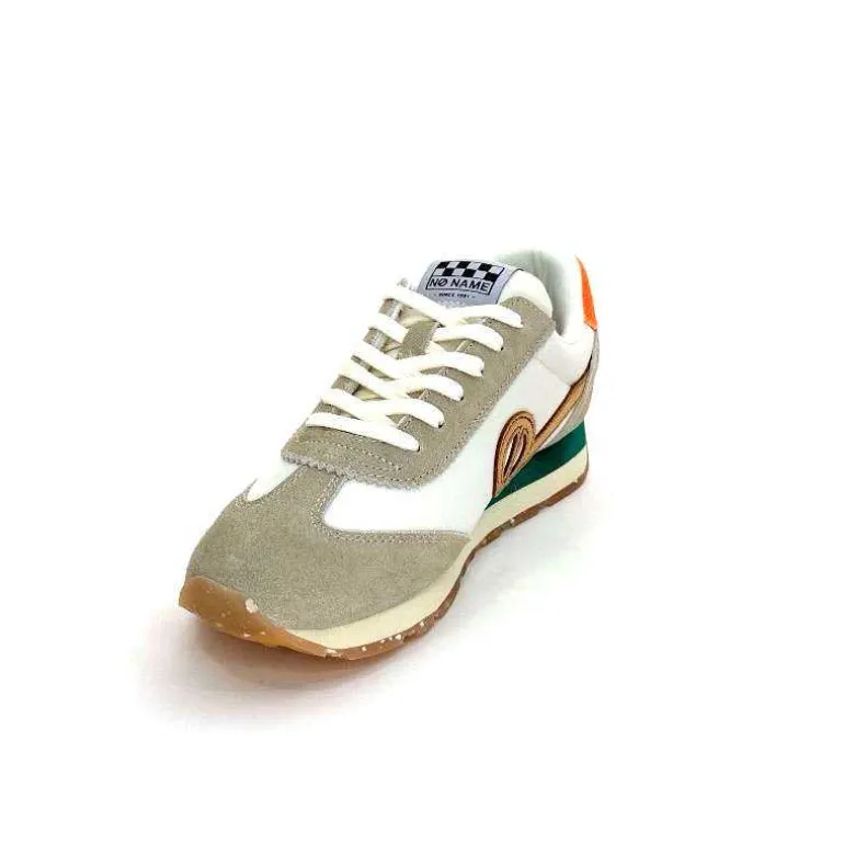No Name Baskets Running City Run Jogger W Daim Orange Textile Blanc Beige Sale