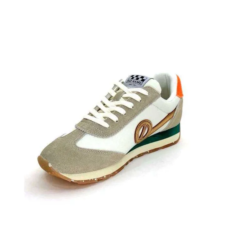 No Name Baskets Running City Run Jogger W Daim Orange Textile Blanc Beige Sale