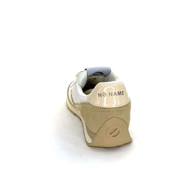 No Name Baskets Running City Run Jogger W Daim Textile Blanc Beige Discount