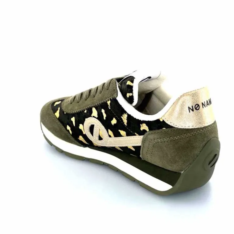 No Name Baskets Running City Run Jogger W Daim Léopard Doré Kaki Shop