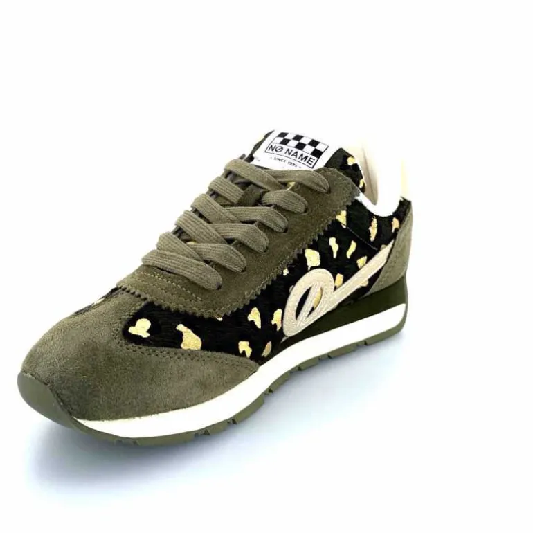 No Name Baskets Running City Run Jogger W Daim Léopard Doré Kaki Shop