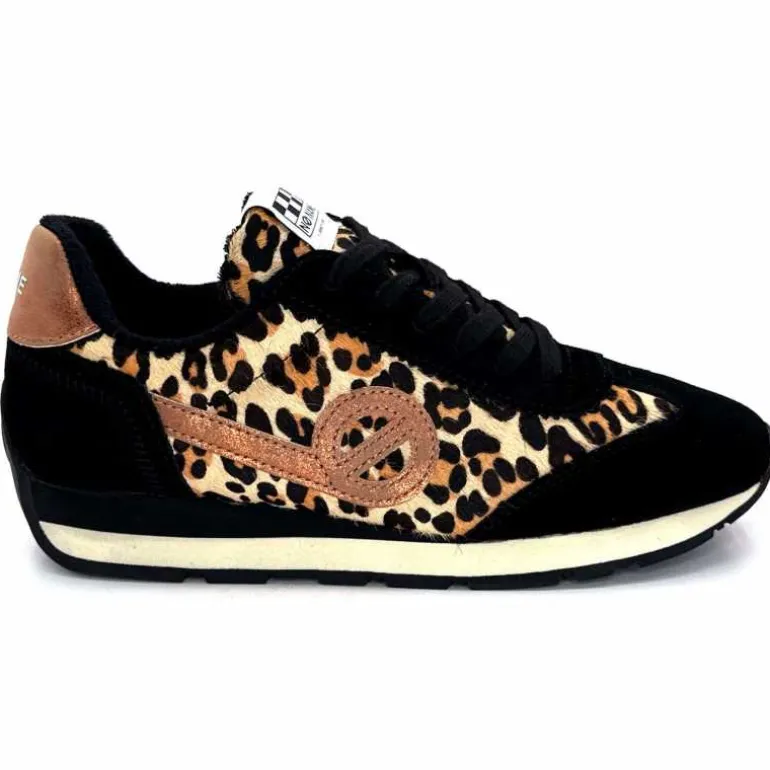 No Name Baskets Running City Run Jogger W Daim Noir Léo LéopardNoir Cheap