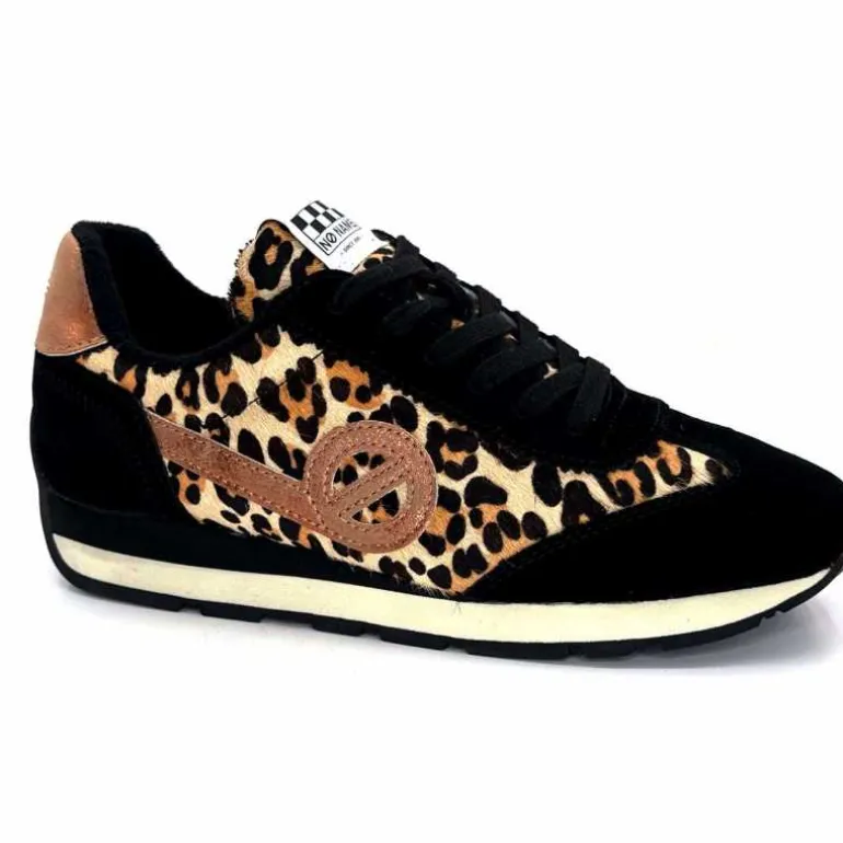 No Name Baskets Running City Run Jogger W Daim Noir Léo LéopardNoir Cheap