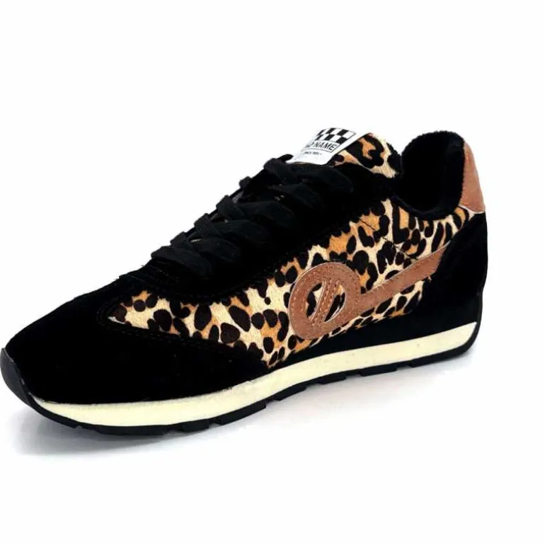 No Name Baskets Running City Run Jogger W Daim Noir Léo LéopardNoir Cheap