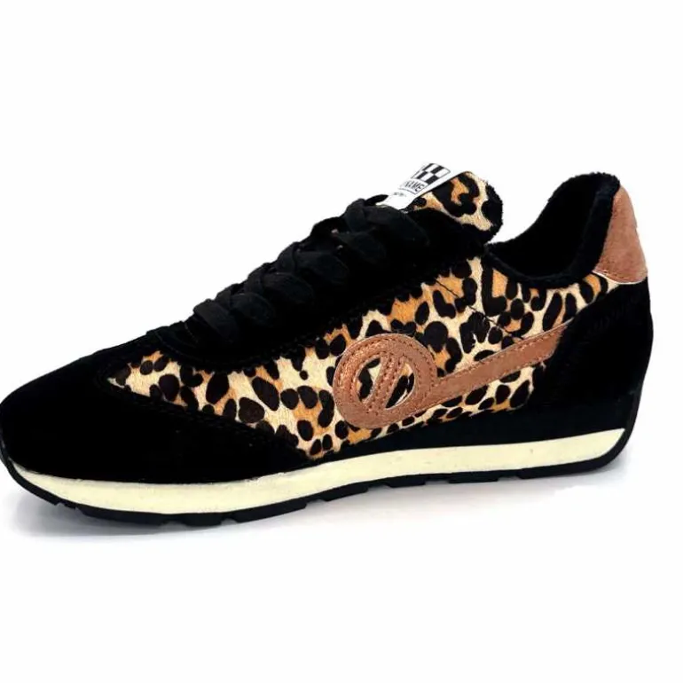 No Name Baskets Running City Run Jogger W Daim Noir Léo LéopardNoir Cheap