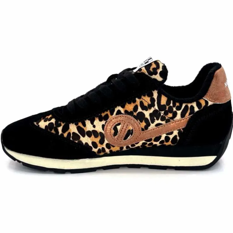 No Name Baskets Running City Run Jogger W Daim Noir Léo LéopardNoir Cheap