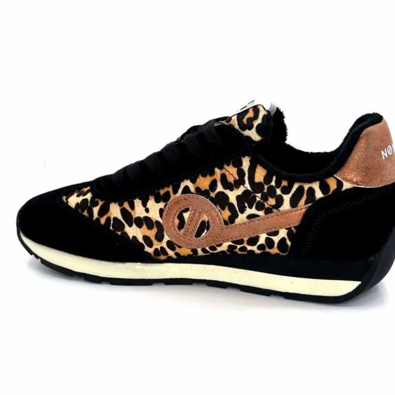 No Name Baskets Running City Run Jogger W Daim Noir Léo LéopardNoir Cheap