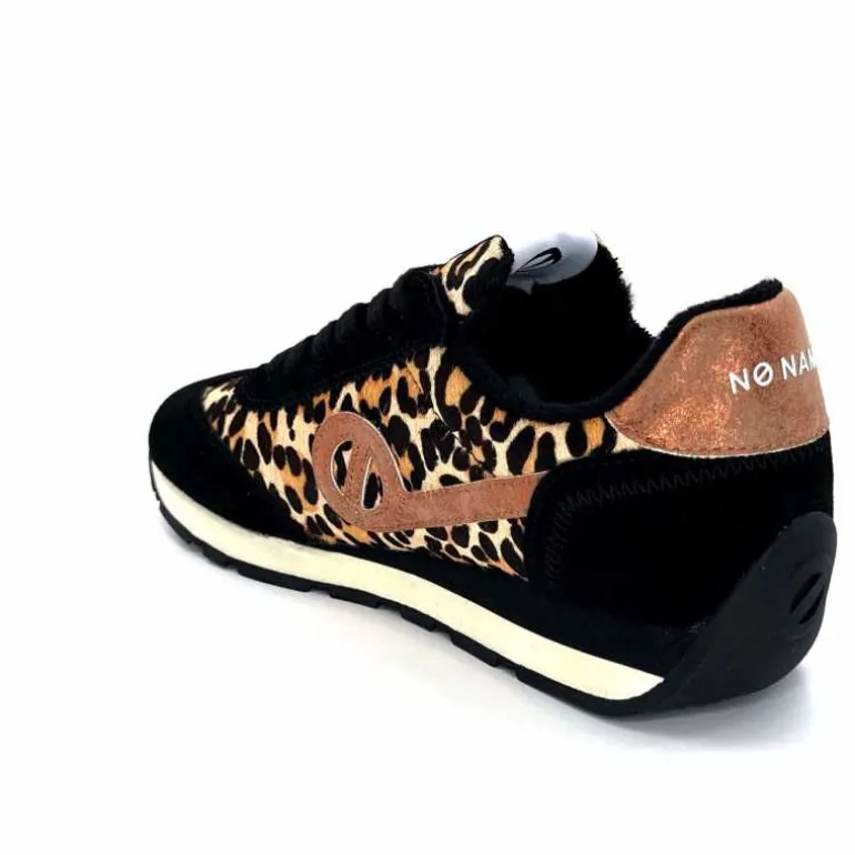 No Name Baskets Running City Run Jogger W Daim Noir Léo LéopardNoir Cheap