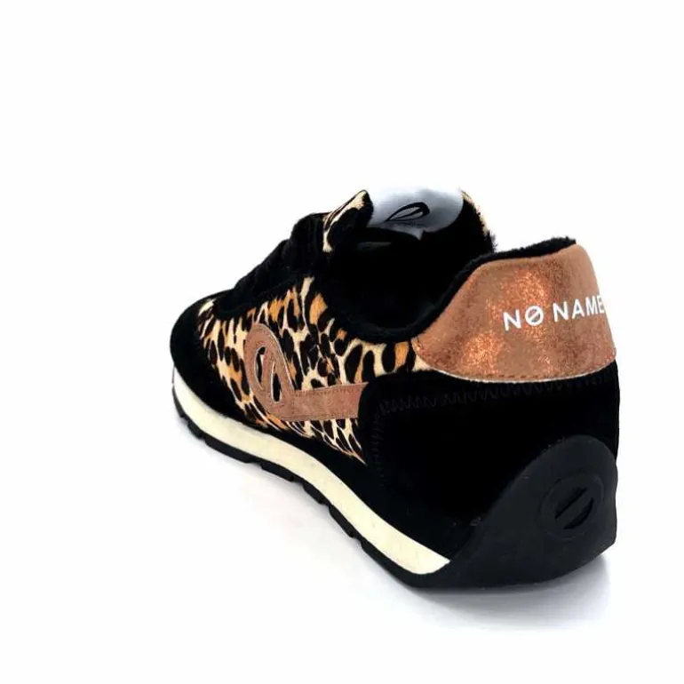 No Name Baskets Running City Run Jogger W Daim Noir Léo LéopardNoir Cheap