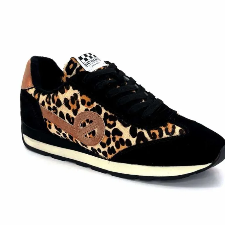 No Name Baskets Running City Run Jogger W Daim Noir Léo LéopardNoir Cheap