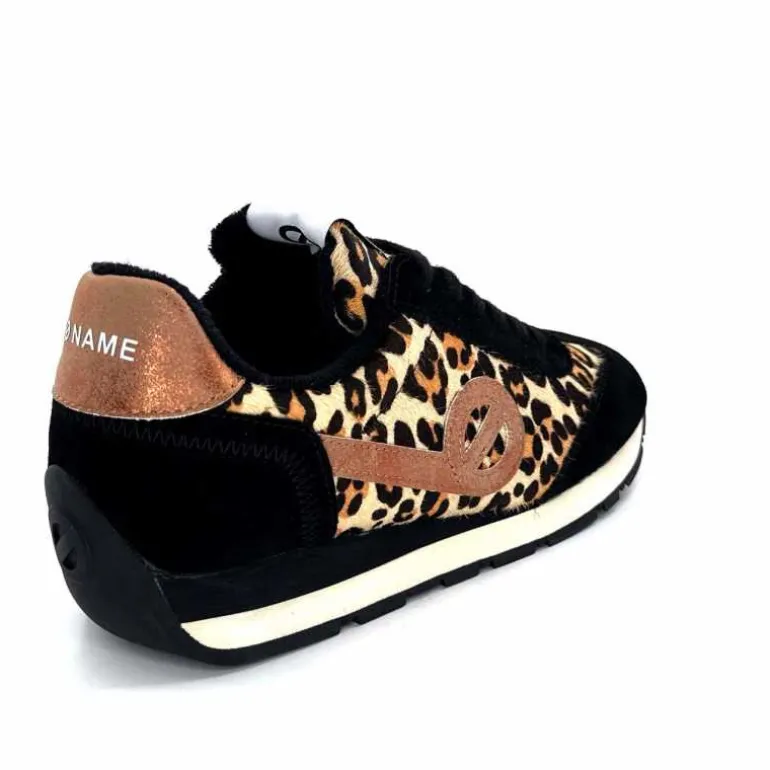 No Name Baskets Running City Run Jogger W Daim Noir Léo LéopardNoir Cheap