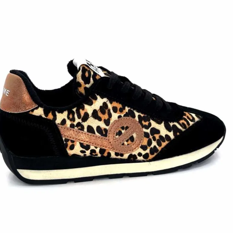 No Name Baskets Running City Run Jogger W Daim Noir Léo LéopardNoir Cheap