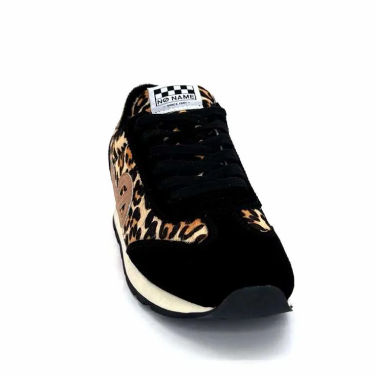 No Name Baskets Running City Run Jogger W Daim Noir Léo LéopardNoir Cheap