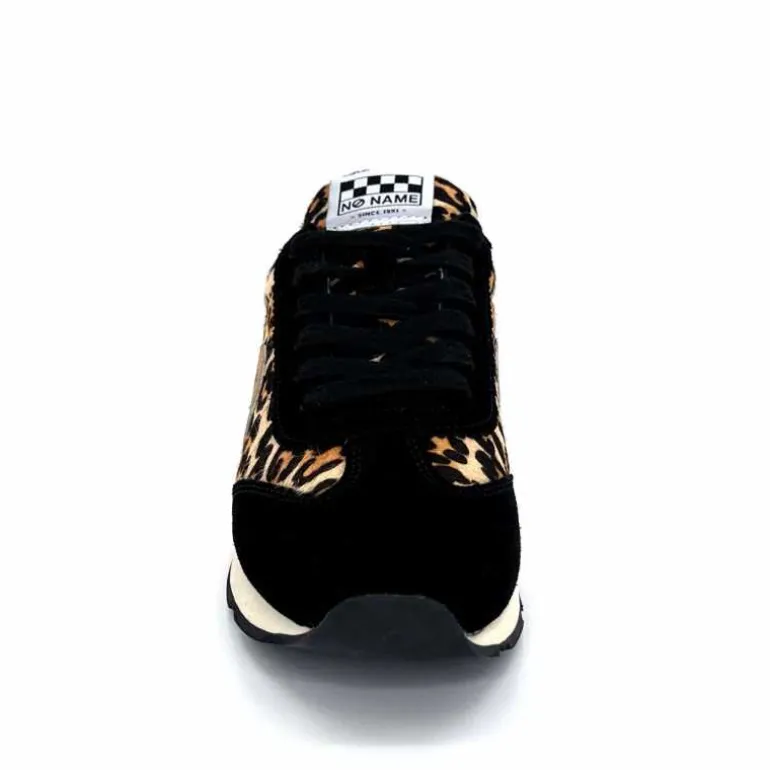 No Name Baskets Running City Run Jogger W Daim Noir Léo LéopardNoir Cheap