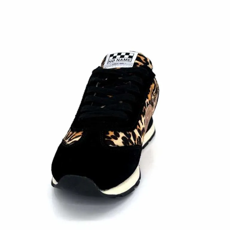 No Name Baskets Running City Run Jogger W Daim Noir Léo LéopardNoir Cheap