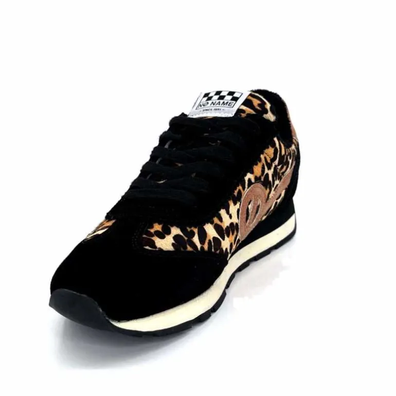 No Name Baskets Running City Run Jogger W Daim Noir Léo LéopardNoir Cheap