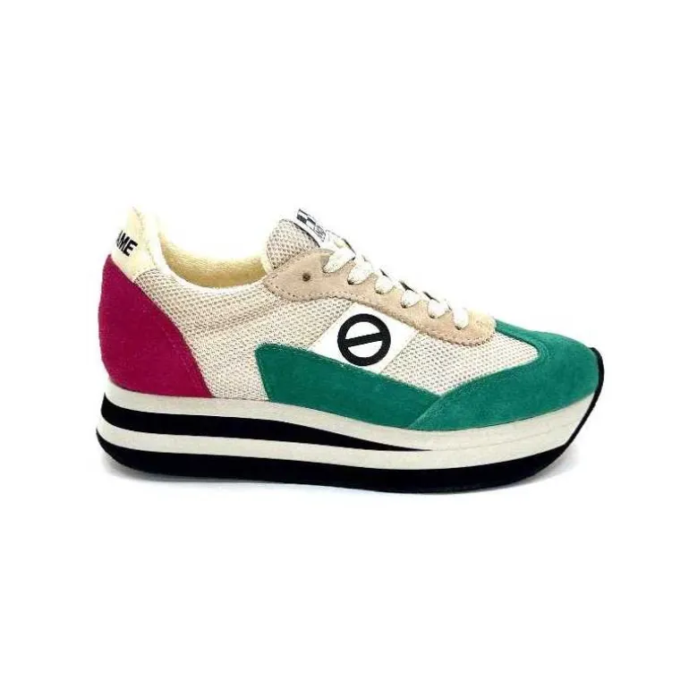No Name Baskets Running Flex M Jogger W Daim Fuchsia Textile Beige Vert Flash Sale