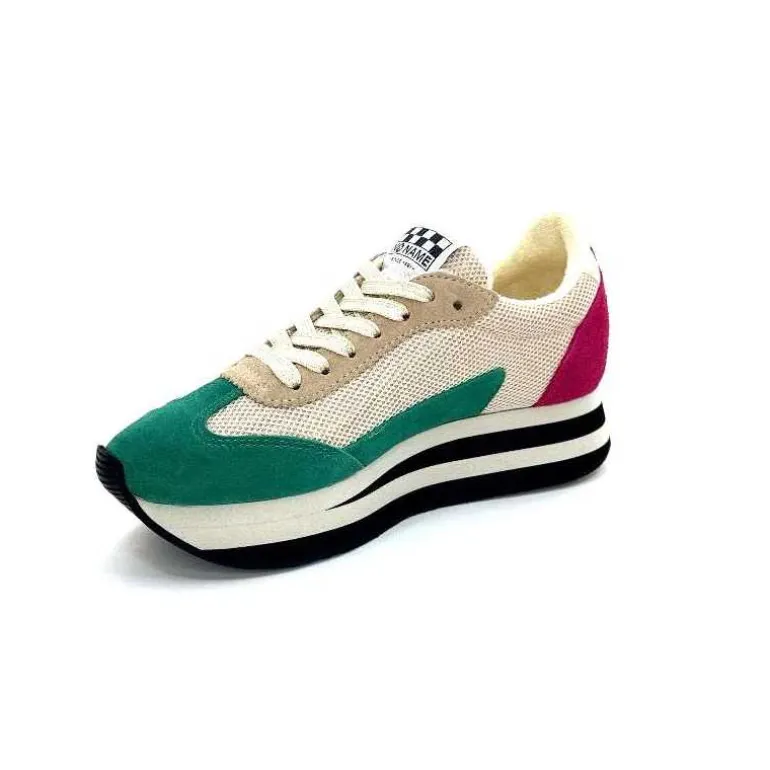 No Name Baskets Running Flex M Jogger W Daim Fuchsia Textile Beige Vert Flash Sale