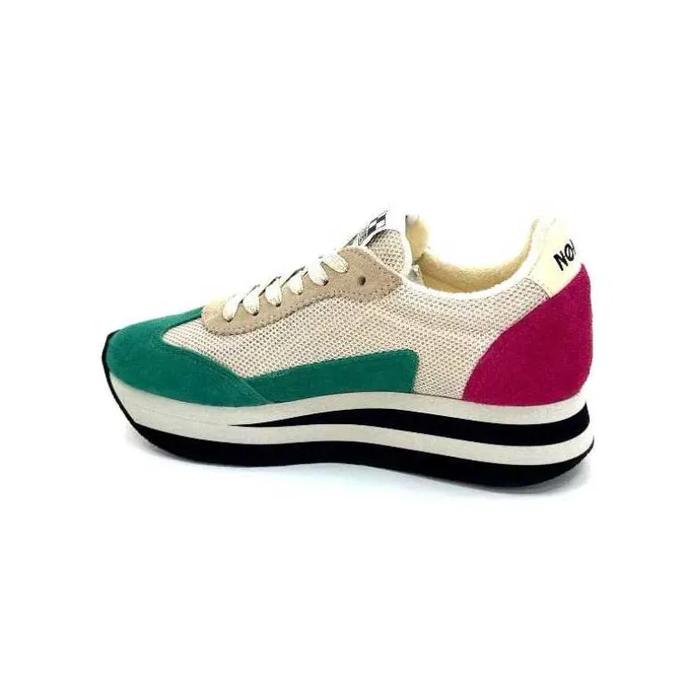 No Name Baskets Running Flex M Jogger W Daim Fuchsia Textile Beige Vert Flash Sale