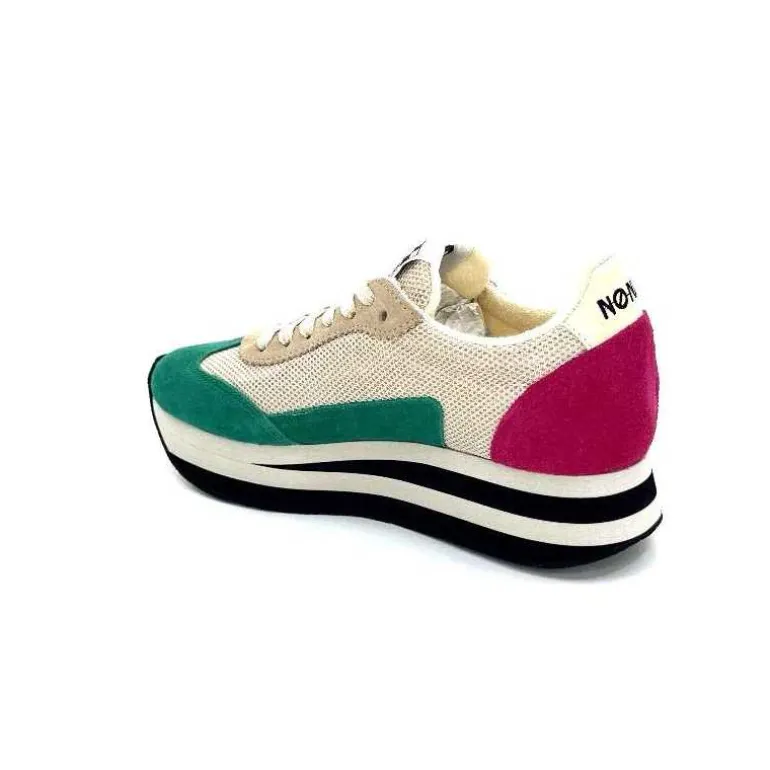 No Name Baskets Running Flex M Jogger W Daim Fuchsia Textile Beige Vert Flash Sale