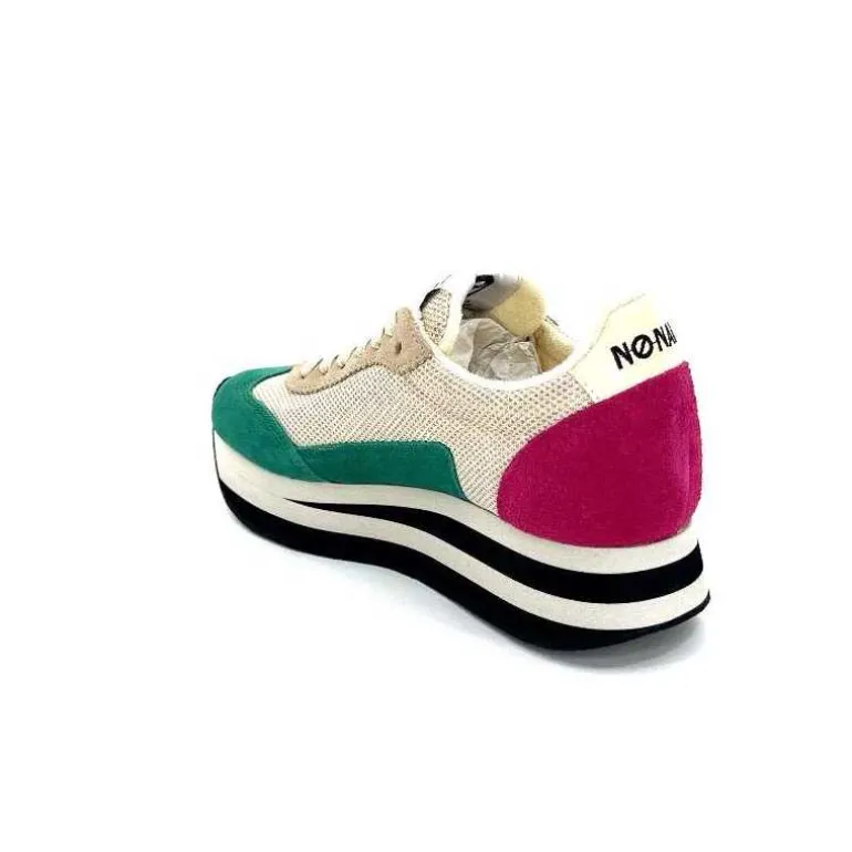 No Name Baskets Running Flex M Jogger W Daim Fuchsia Textile Beige Vert Flash Sale