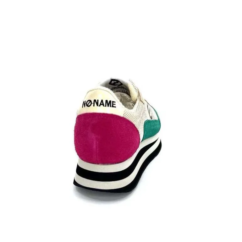 No Name Baskets Running Flex M Jogger W Daim Fuchsia Textile Beige Vert Flash Sale