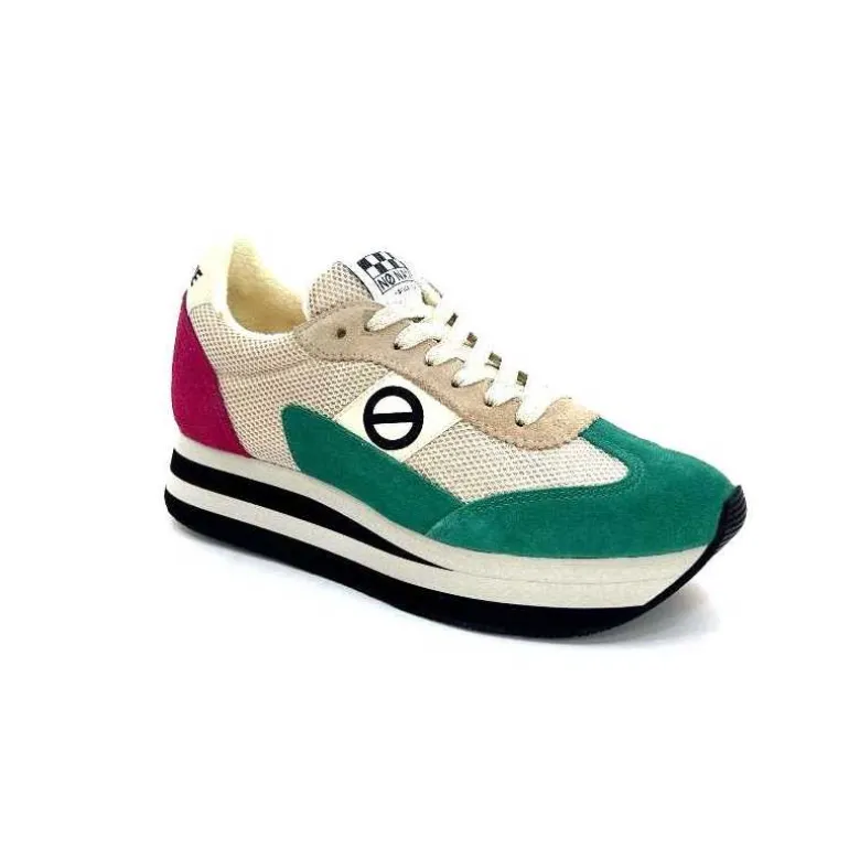 No Name Baskets Running Flex M Jogger W Daim Fuchsia Textile Beige Vert Flash Sale