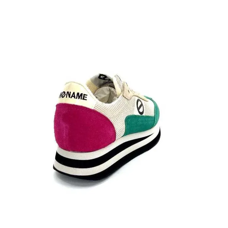 No Name Baskets Running Flex M Jogger W Daim Fuchsia Textile Beige Vert Flash Sale