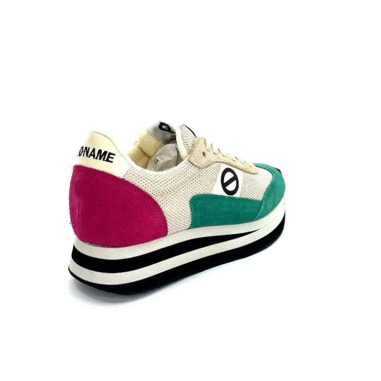 No Name Baskets Running Flex M Jogger W Daim Fuchsia Textile Beige Vert Flash Sale