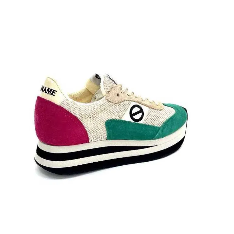 No Name Baskets Running Flex M Jogger W Daim Fuchsia Textile Beige Vert Flash Sale