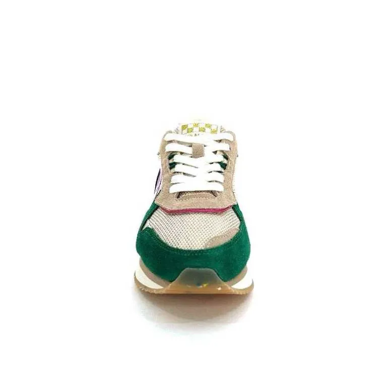 No Name Baskets Running Mia Jogger W Daim Émeraude Beige Textile Beige et Fushia Vert Cheap