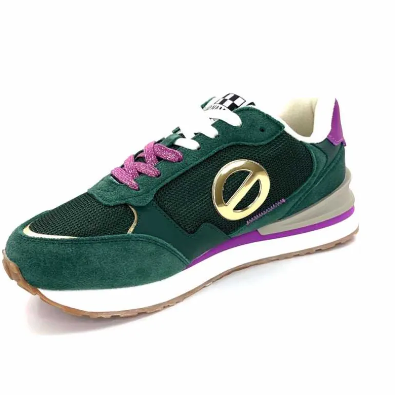 No Name Baskets Running Tova Runner W Daim Vert Textile Vert Blanc Violet BlancFushiaVert Flash Sale