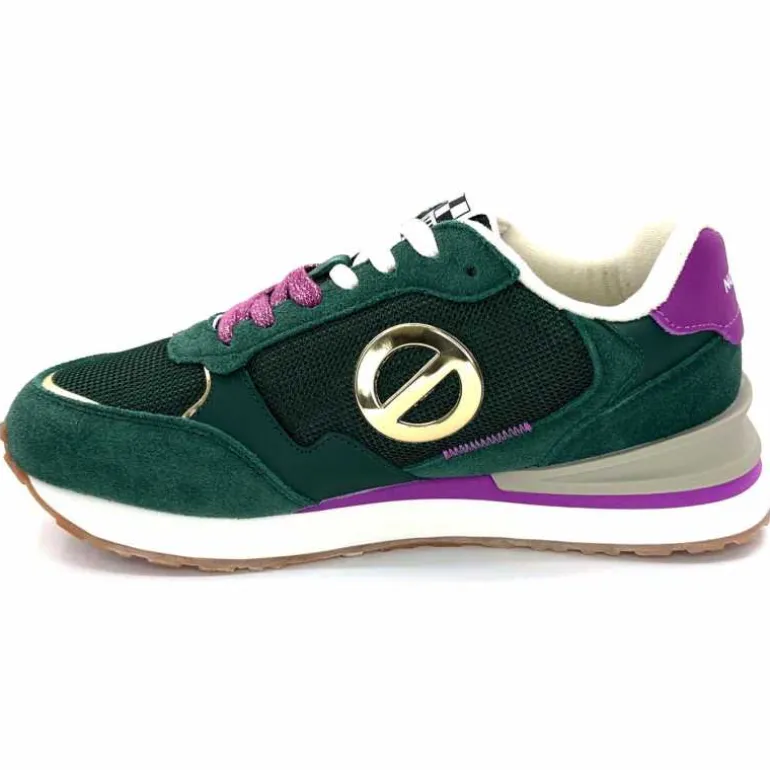No Name Baskets Running Tova Runner W Daim Vert Textile Vert Blanc Violet BlancFushiaVert Flash Sale
