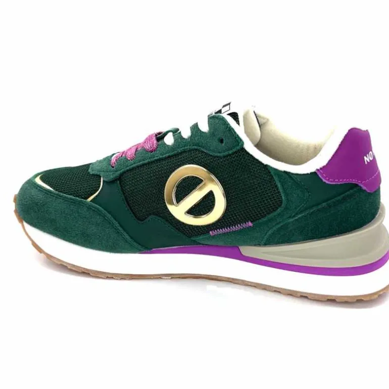 No Name Baskets Running Tova Runner W Daim Vert Textile Vert Blanc Violet BlancFushiaVert Flash Sale