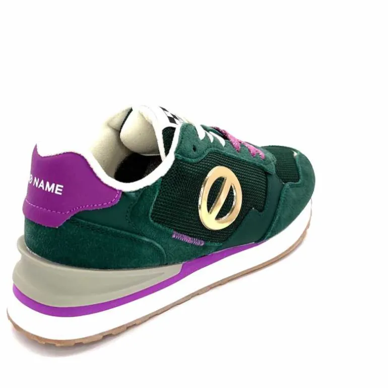 No Name Baskets Running Tova Runner W Daim Vert Textile Vert Blanc Violet BlancFushiaVert Flash Sale