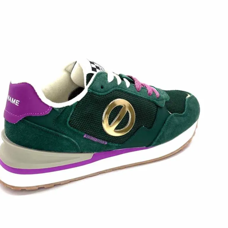 No Name Baskets Running Tova Runner W Daim Vert Textile Vert Blanc Violet BlancFushiaVert Flash Sale
