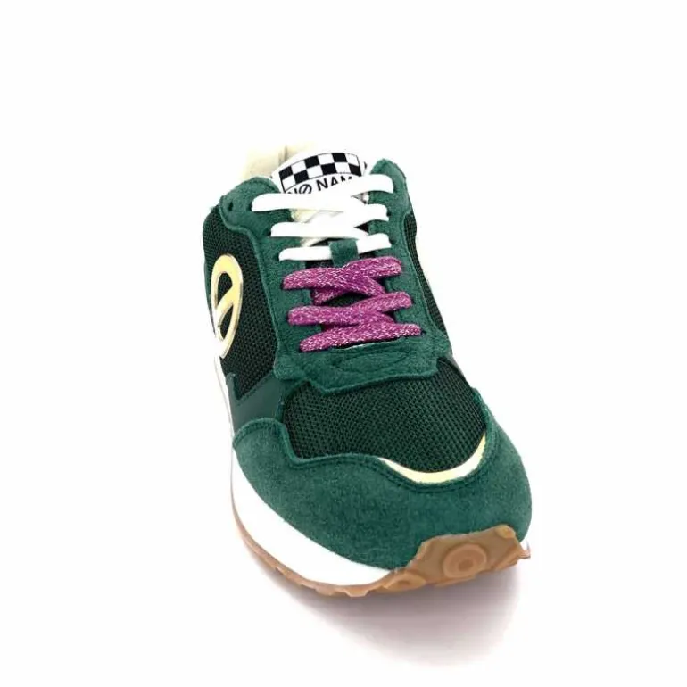 No Name Baskets Running Tova Runner W Daim Vert Textile Vert Blanc Violet BlancFushiaVert Flash Sale